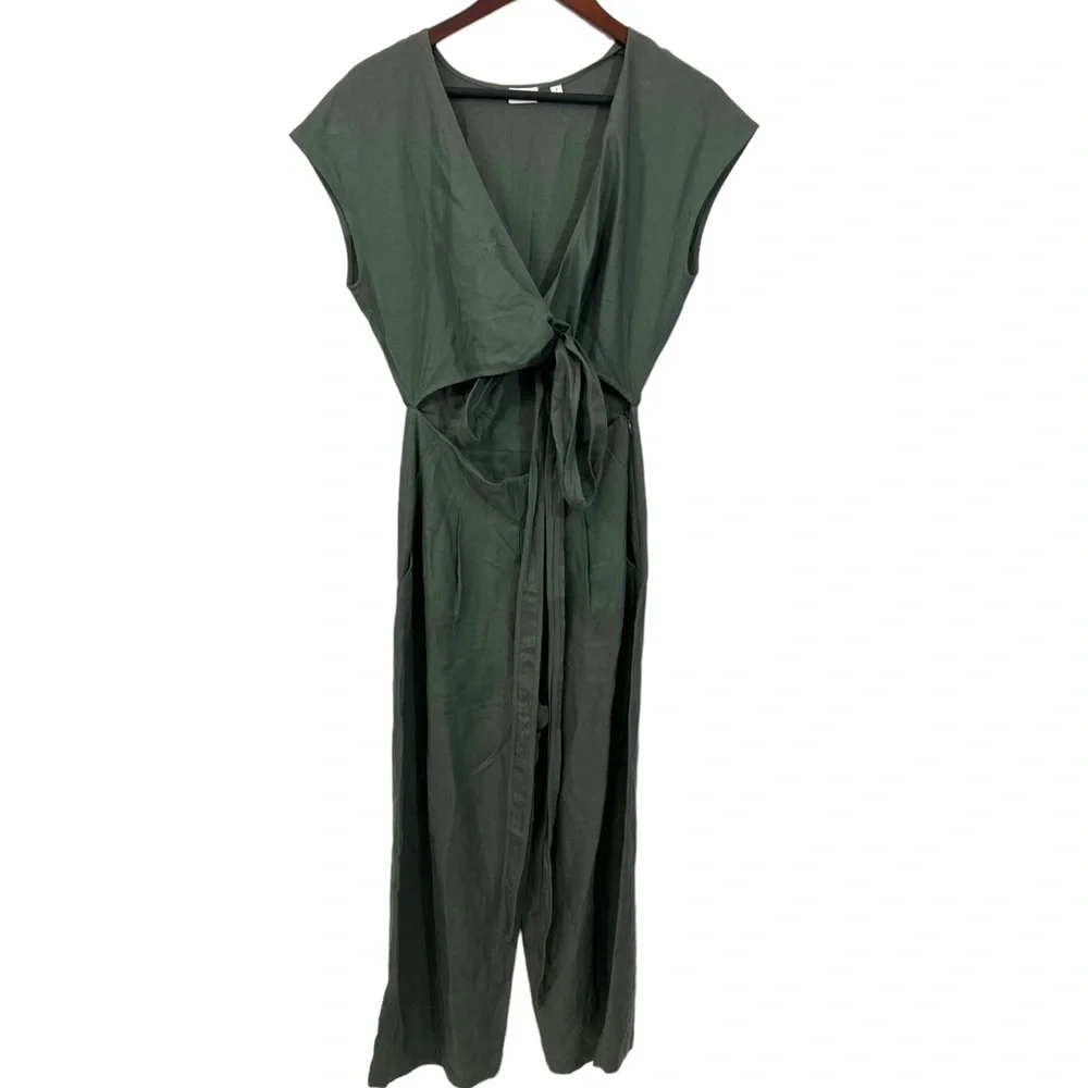 Aritzia Wilfred Brax Wrap Tie Back Jumpsuit Green Size 2